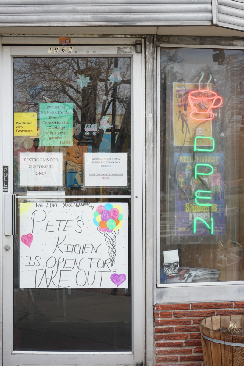 Pete's Kitchen on East Colfax, March 17, 2020. (Emily Owens)