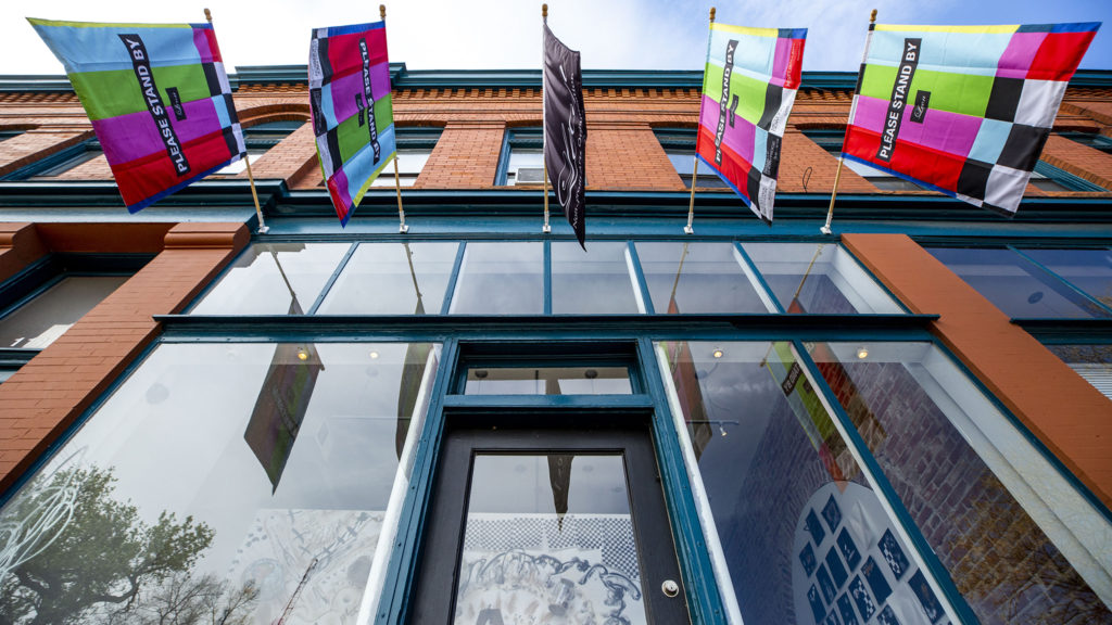 City Park West's Leon Gallery got some new flags. May 13, 2020. (Kevin J. Beaty/Denverite)