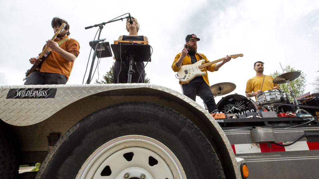 Wildermiss plays a two-song show for Lucy Kiefer at her home in Virginia Village. May 15, 2020. (Kevin J. Beaty/Denverite)