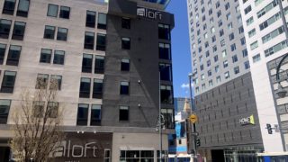 The Aloft Denver Downtown hotel, May 4, 2020. (David Sachs/Denverite)