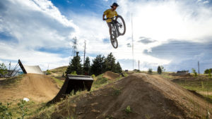 Spencer Higbee rides Ruby Hill Park's terrain course. June 23, 2020. (Kevin J. Beaty/Denverite)