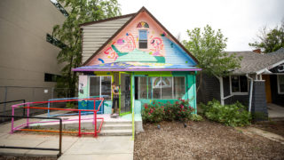 The Rainbow Militia has taken over 4345 Tennyson Street. Berkeley, July 2, 2020. (Kevin J. Beaty/Denverite)