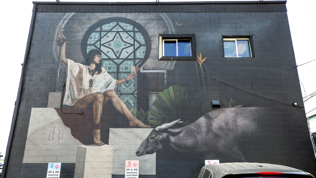 A mural by Forrest J. Morrison on the side of the Diego Pellicer dispensary at Federal Boulevard and Alameda Avenue in Valverde. Aug. 5, 2020.