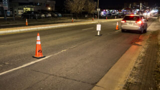 Lanes were reduced on Federal Boulevard. Nov. 8, 2020.