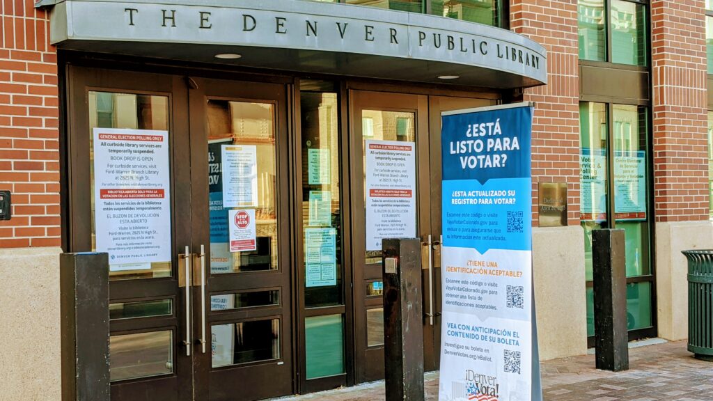 Blair-Caldwell on voting day, Nov. 3, 2020. (Donna Bryson/Denverite)