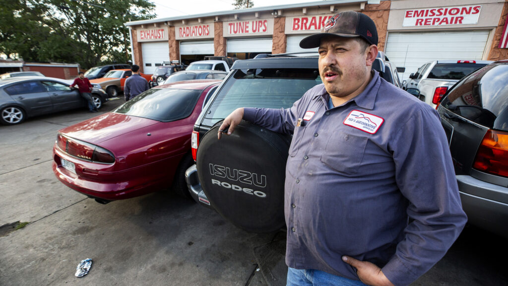 Federico Fernandez, who runs Fed's Automotive, remembers when there were a lot more businesses like this along Bruce Randolph Avenue. Sept. 11, 2020.