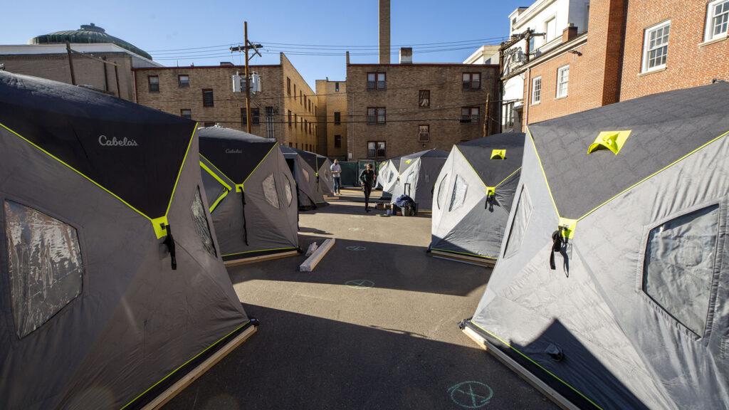 Denver's first safe outdoor camping site will soon open here next to First Baptist Church in Capitol Hill. Dec. 4, 2020.