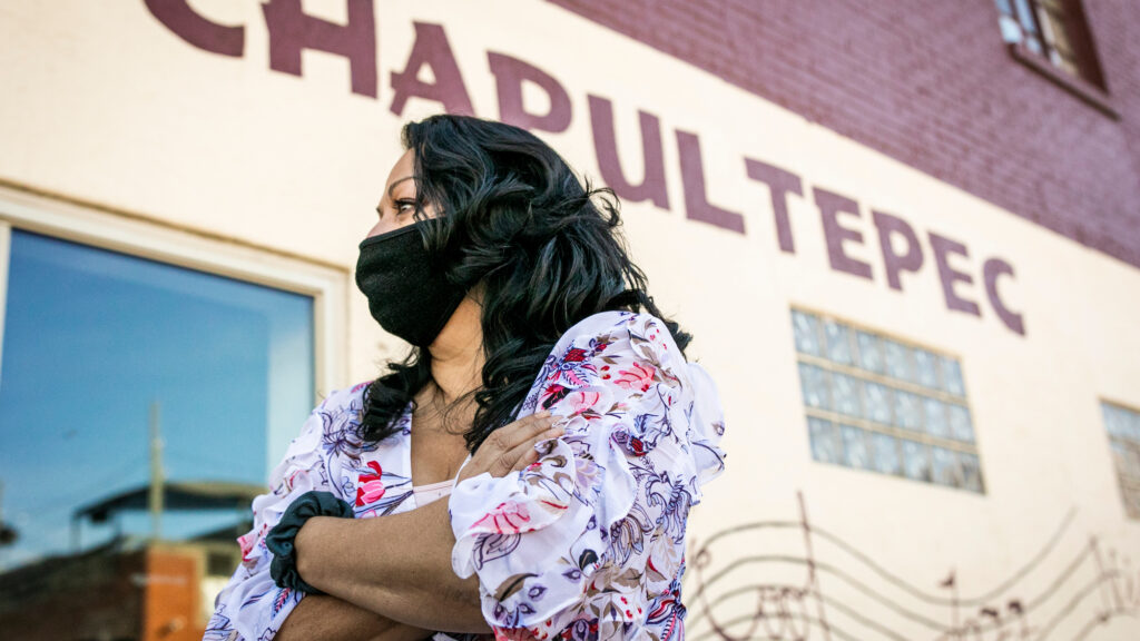 El Chapultepec co-owner Angela Guerrero listens to her sister and co-owner Anna Diaz talk about the reasons for the family deciding to close the landmark jazz club on Market and 20th streets on Tuesday, Dec. 8, 2020.