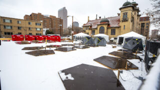 An incoming safe outdoor camping site at Denver Community Church in North Capitol Hill. Dec. 11, 2020.