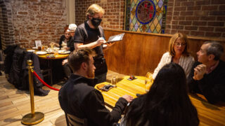 The dinner rush at Angelo's Taverna, in Denver's Capitol Hill neighborhood, just a few days after dining inside was allowed again. Jan. 5, 2020.