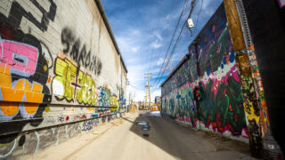 Some of the many painted walls in Five Points' RiNo Art District. Jan. 12, 2021.