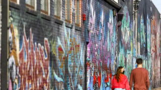 Some of the many painted walls in Five Points' RiNo Art District. Jan. 12, 2021.