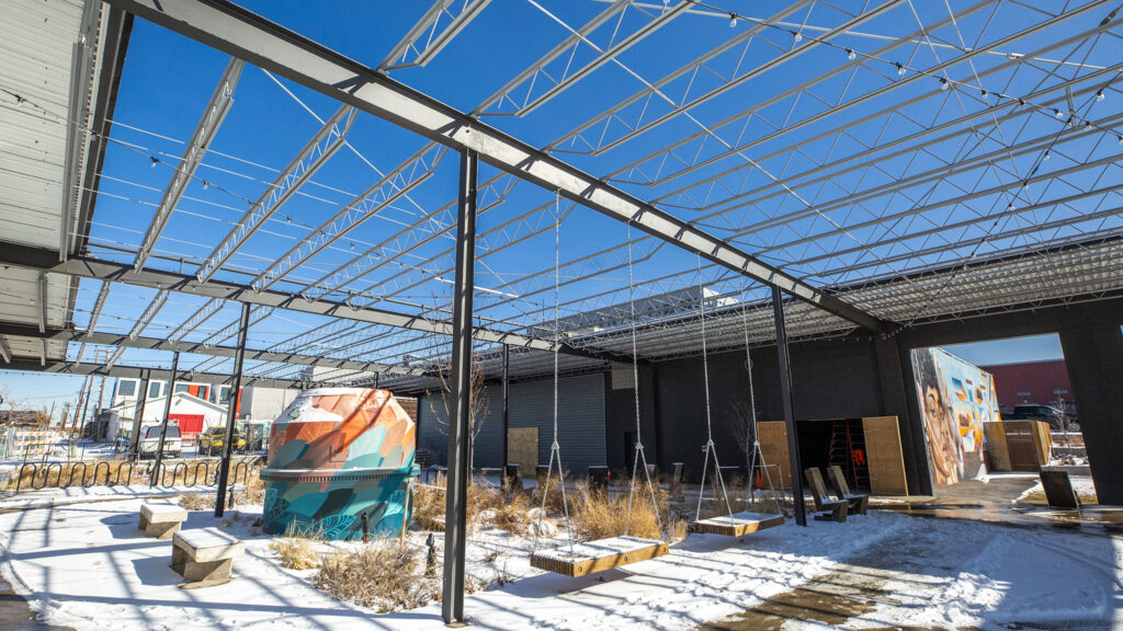 A currently unused building that's now part of the RiNo Art Park in Five Points. Jan. 27, 2021.