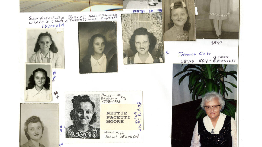 Various photographs of Nettie Moore, 1939-1992.