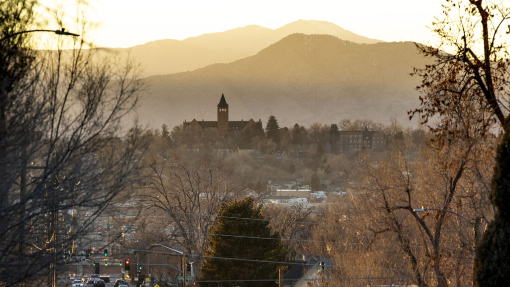 Loretto Heights, seen from atop the Dartmouth Avenue hill in Englewood. Feb. 2, 2021.