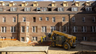 The historic Pancratia Hall is finally renovated and will soon become full of affordable housing units on the Loretto Heights campus. Harvey Park South, Feb. 10, 2021.