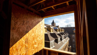 The historic Pancratia Hall is being renovated and will soon become full of affordable housing units on the Loretto Heights campus. Harvey Park South, Feb. 10, 2021.