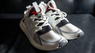One of many pairs of Konctete Eden sneakers that Stephen McMillon and Anthony Porch hope to distribute to Denverites facing poverty. Feb. 13, 2021.