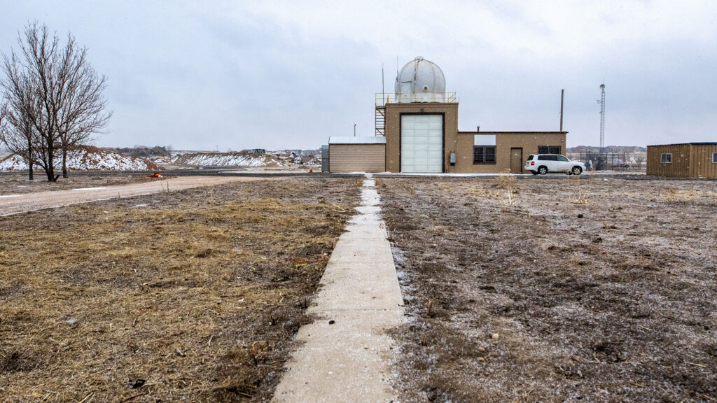 A National Weather Center station in Central Park, which will soon become a new monitoring site in the city for the agency. Feb. 17, 2021.