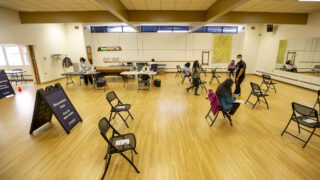 A city-run COVID vaccine clinic at the Barnum Recreation Center. March 10, 2021.