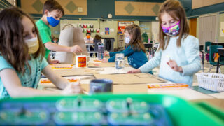 Denver Public Schools' Discovery Link before- and after-school program at Carson Elementary School. March 17, 2021.