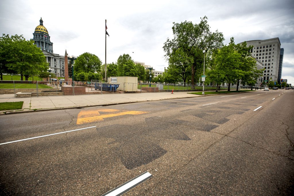 "BLACK LIVES MATTER" was painted on Broadway last summer. It's since faded. May 27, 2021.