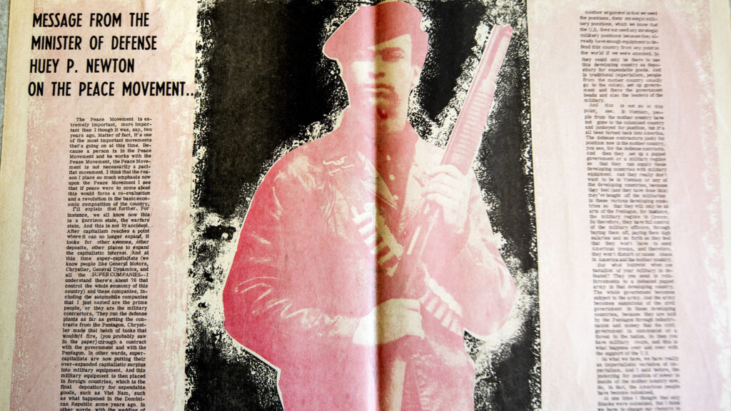 An issue of The Black Panther from Sept. 27, 1969, which was recently added to the Blair-Caldwell African American Research Library's collections. Photographed July 22, 2021.