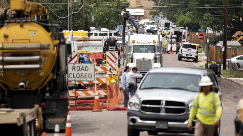 Xcel Energy crews are working overtime to replace tons of gas lines in Elyria Swansea. July 31, 2021.