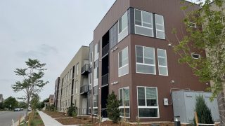 The new Central Park Urban Living Condos in northeast Denver on Wednesday, July 14, 2021. (Esteban L. Hernandez/Denverite)