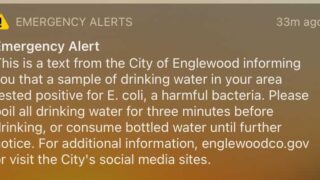 An emergency alert was sent out by the City of Englewood to people across the Denver metro on Aug. 4, indicating that E. Coli was detected in drinking water "in your area." It was very scary.