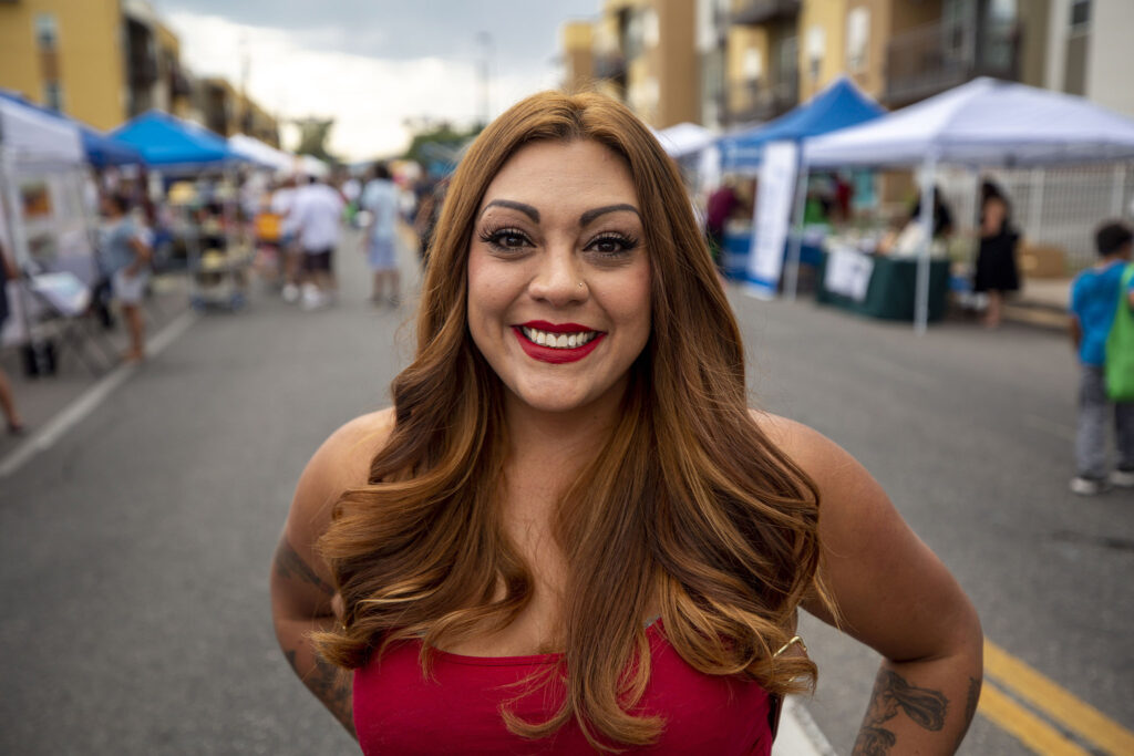 Maria Galindo attends the Westwood Chile Fest on Morrison Road. Sept. 11, 2021.