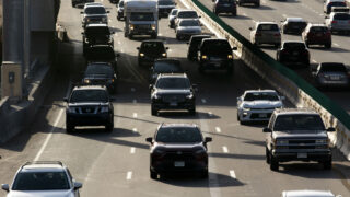 A not insignificant number of SUVs are trapped in I-70 traffic through north Denver. Sept. 24, 2021.