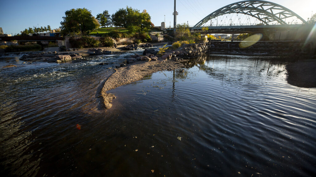 An Urban Land Institute bike tour of future improvements to neighborhoods around the South Platte River. Oct. 20, 2021.