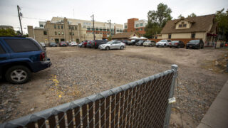 The future site of a safe outdoor campsite at 8th Avenue and Elati Street, on the northwest corner of Denver Health's campus. Oct. 21, 2021.