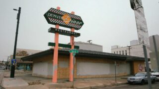 The old Denver Diner building on Colfax Avenue stands abandoned and empty, awaiting its new life as a Chase bank. November 2, 2021.