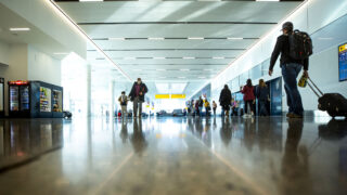 The newly rennovated end of Denver International Airport's B concourse. Nov. 17, 2021.