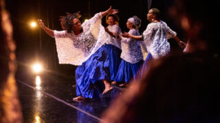 The Intergenerational Women’s African Drum and Dance Ensemble performs during the annual Kwanzaa celebration at Cleo Parker Robinson Dance in Five Points. Dec. 26, 2021.