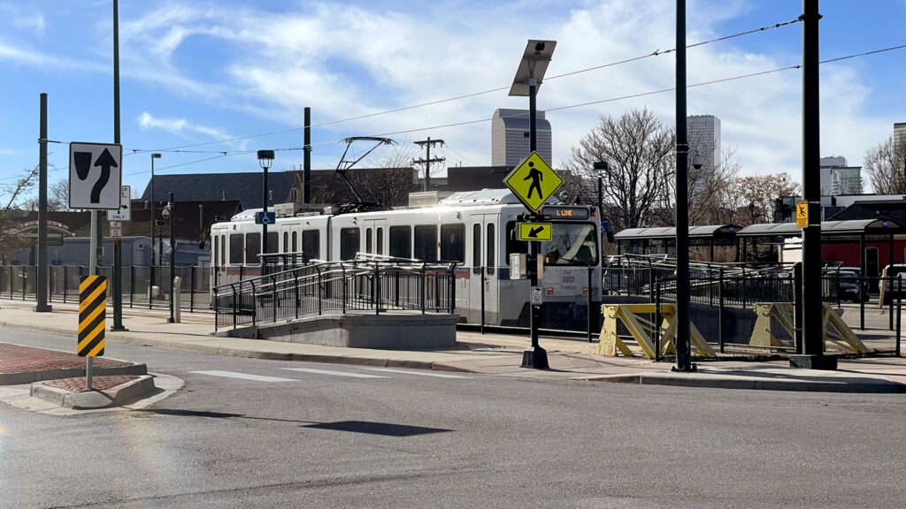 The 30th and Downing Station is the end of the L Line (for now). Dec. 14, 2021.