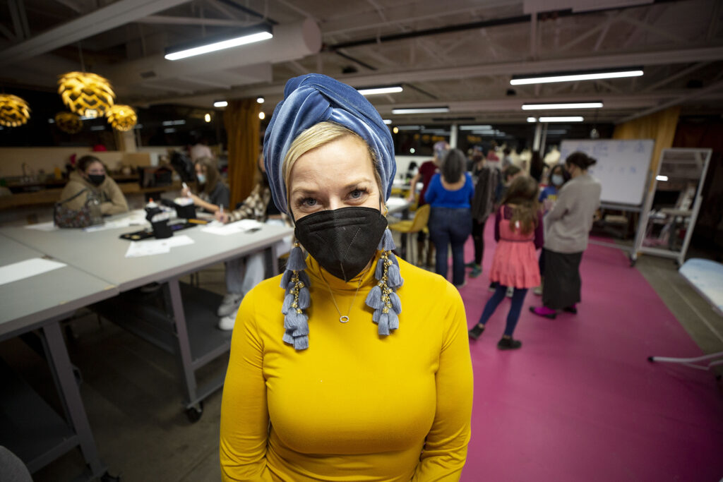 Skye Barker Maa stands in her Factory Fashion location inside Stanley Marketplace. Jan. 13, 2022.