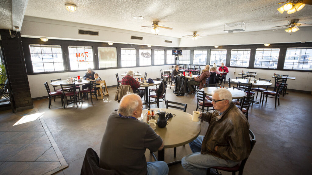 Ed and Marv have been eating at the Breakfast Inn on Evans Avenue for 30 years. Virginia Village, Jan. 26, 2022.