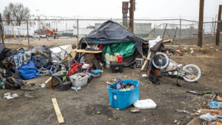 The home of someone living in Elyria Swansea near the intersection of Columbine Street and 43rd Avenue. Feb. 1, 2022.