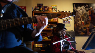 Gayle Leali plays a fundraising event for the Welton Street Cafe with her jazz band at Spangalang Brewery in Five Points. Feb. 4, 2022.