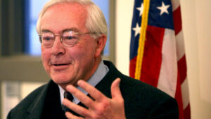 Denver Auditor Dennis Gallagher holds a press conference at his office at the Wellington Webb Building in 2006.