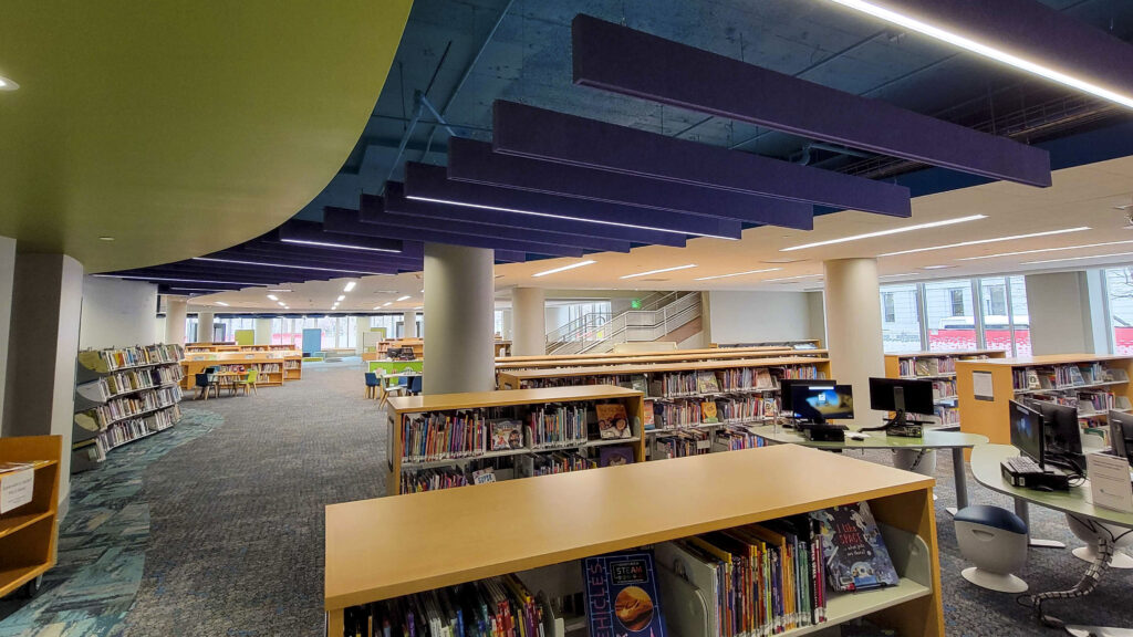 Inside the Denver Central Library's new area for children. April 27, 2022.