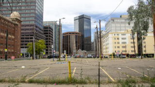 A parking lot at 18th Avenue and Grant Street in North Capitol Hill. June 21, 2022.