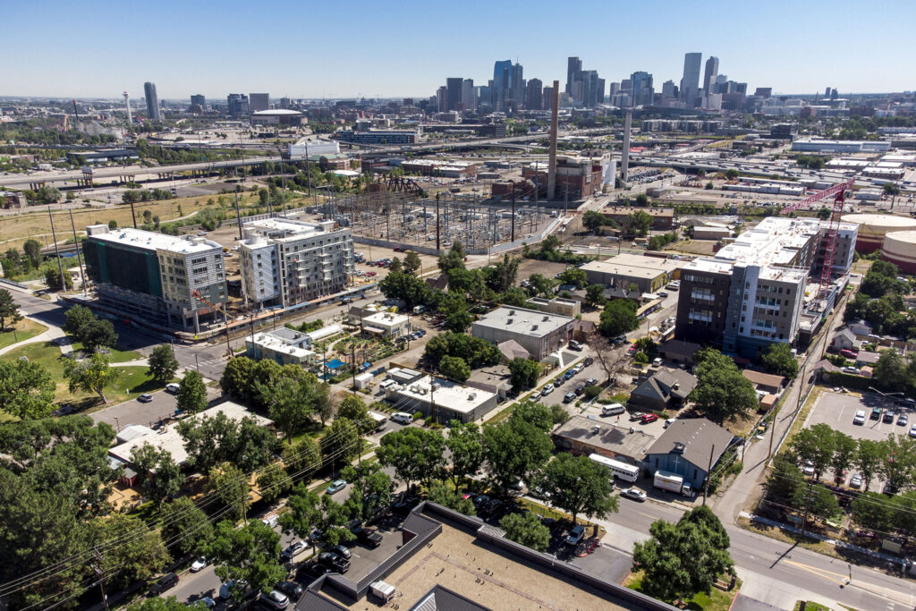 Two new developments, Greenhaus (left) and Thrive, are nearly finished in Sun Valley. July 7, 2022.