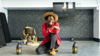 Brenton Zola sits in Understudy Denver, where he's performing this weekend amid a static show of his visual art. July 27, 2022.