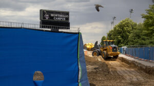 The building and grounds that will hold the newly reopened Montbello High School is under serious construction. Aug. 19, 2022.