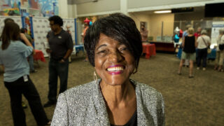 Kathy King Boyd is planning to work for Denver Elections this year, and came to find a gig at a pollworker job fair at their office on Bannock Street. Sept. 7, 2022.