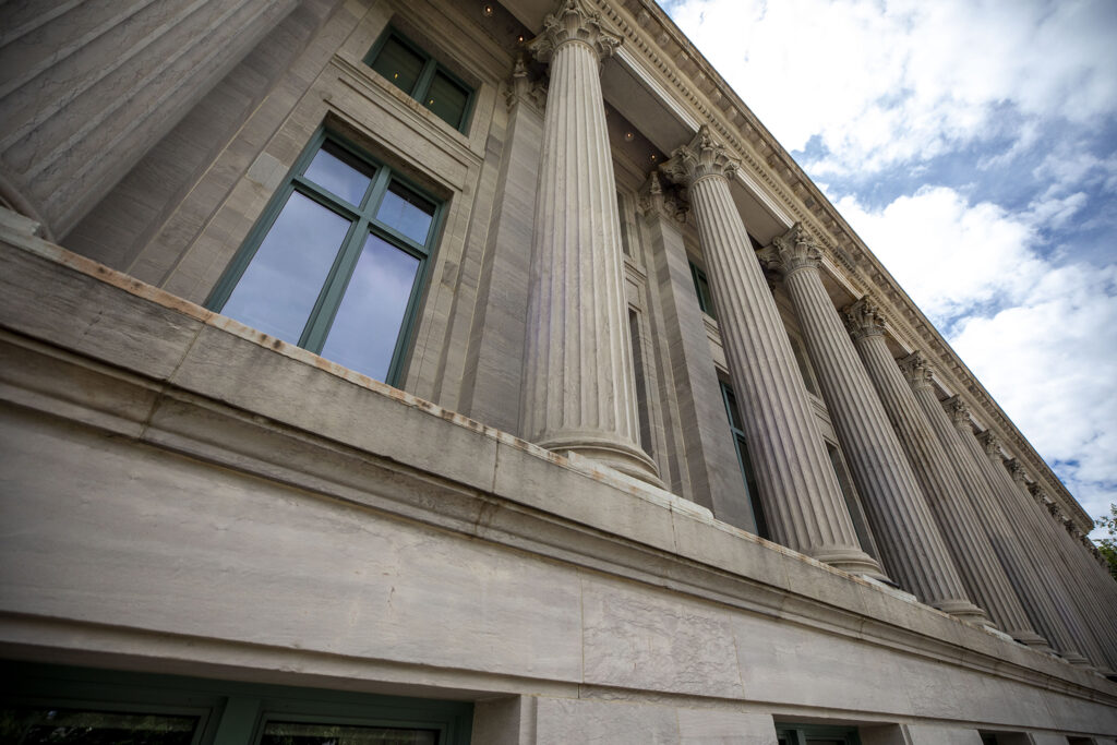 The McNichols building on the edge of Civic Center Park. Sept. 14, 2022.